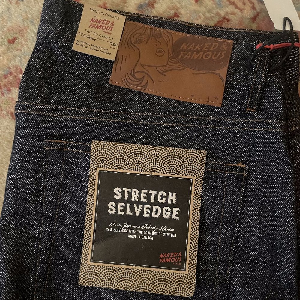 Naked & Famous Weird Guy 12.5 oz Selvedge Stretch Denim - Brand New Tags On -NWT